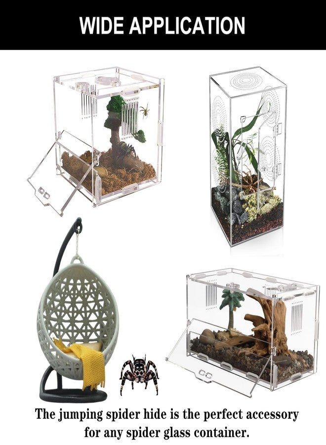 Nanchroadly Jumping Spider Hide Cute Jumping Spider Enclosure Handmade Jumping Spider Habitat Resin Swing Jumping Spider Enclosure Decor for Jumping Spider Enclosure Accessories, Small Pets Toy - Image 5